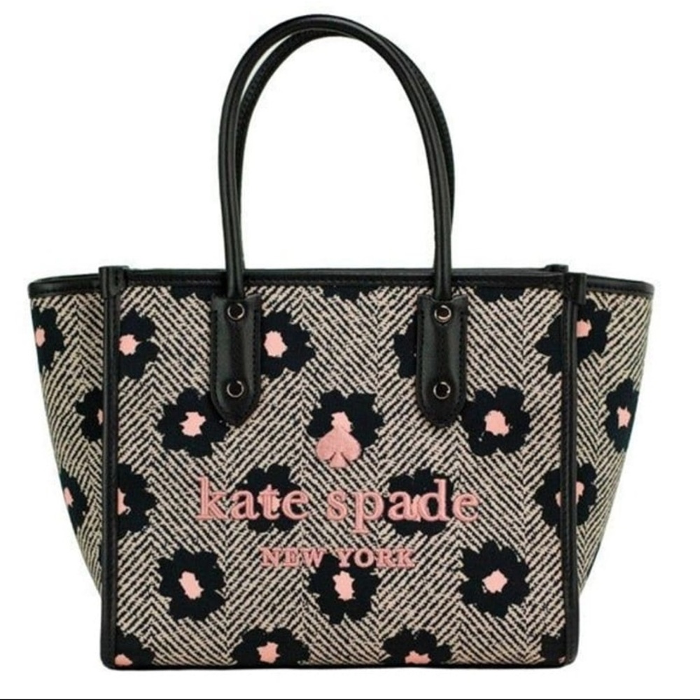 Kate Spade Black and Pink Floral Tote